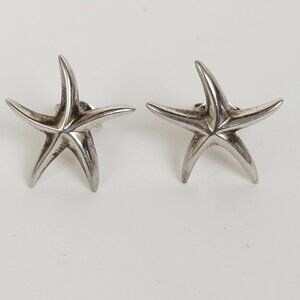 Vtg Starfish 925 Sterling Silver Sea Life Stud Post Earrings Nautical Beach 1.8g
